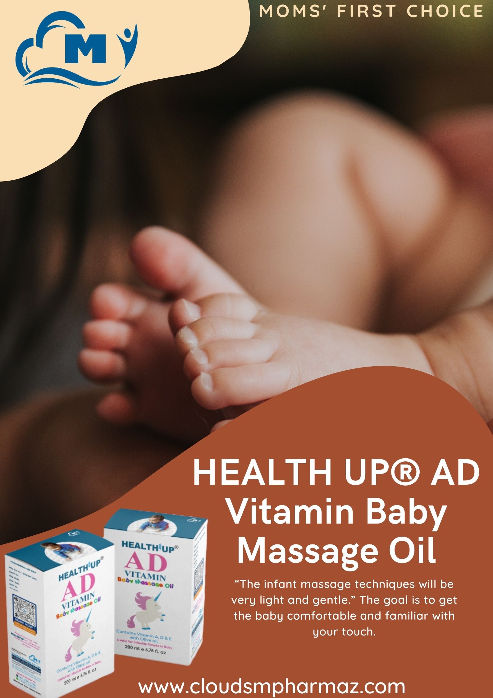 Read more about the article Health Up® AD Vitamin Baby Massage Oil:   Formula adapted to babies